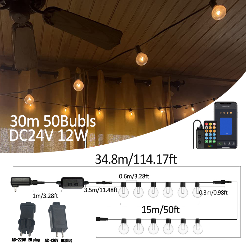 Smart Garden Led Lights - G40 스마트 야외 DIY LED 스트링
