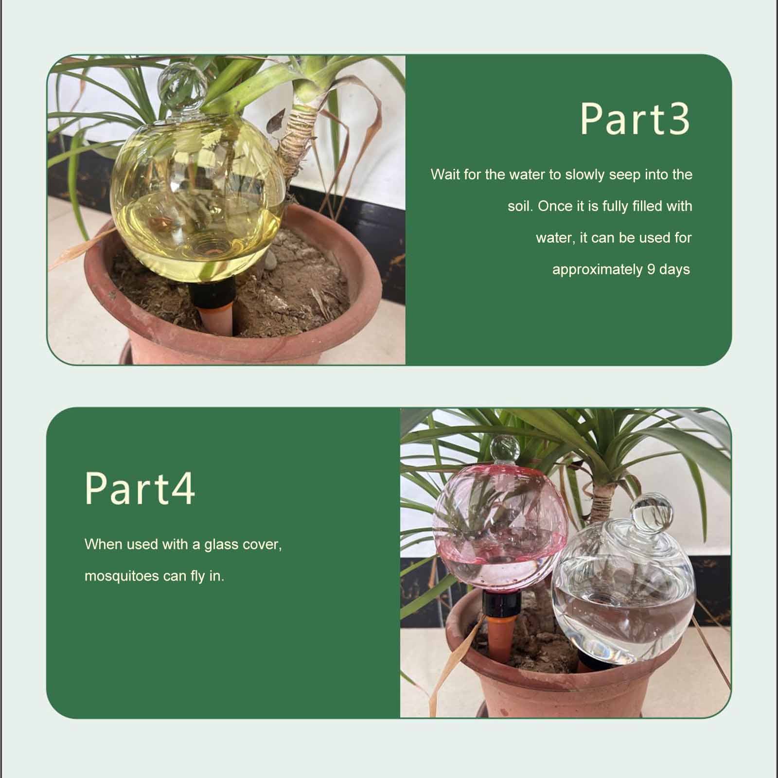 Plant Watering Globe - 자동 급수 글로브 500ML 자동 식물