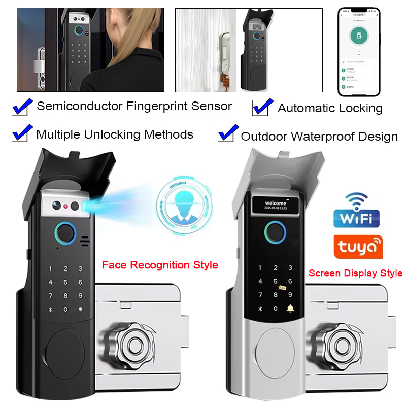 Smart Garden Door Lock - 투야 와이파이 지문 잠금장치 방수 인터콤