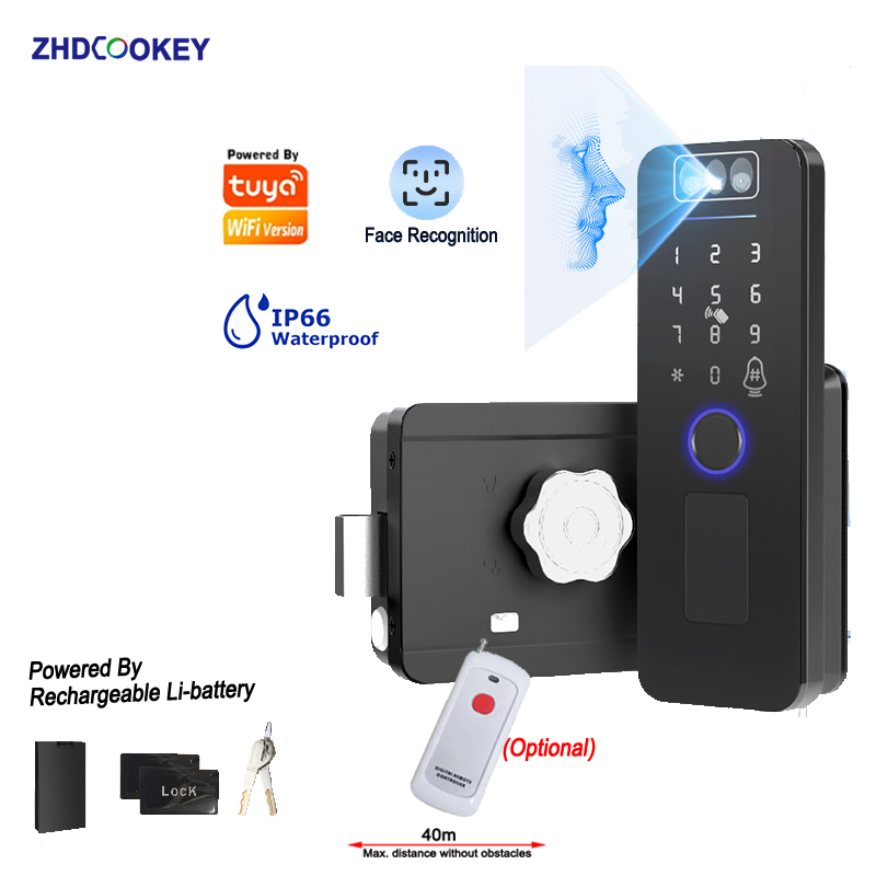Smart Garden Door Lock - Tuya Wifi SmartLife 3D 얼굴 인식