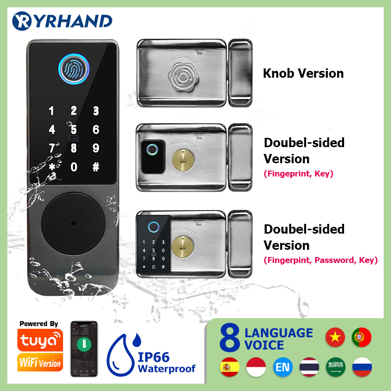 Smart Garden Door Lock - Tuya-스마트 잠금 방수 와이파이 이중 지문