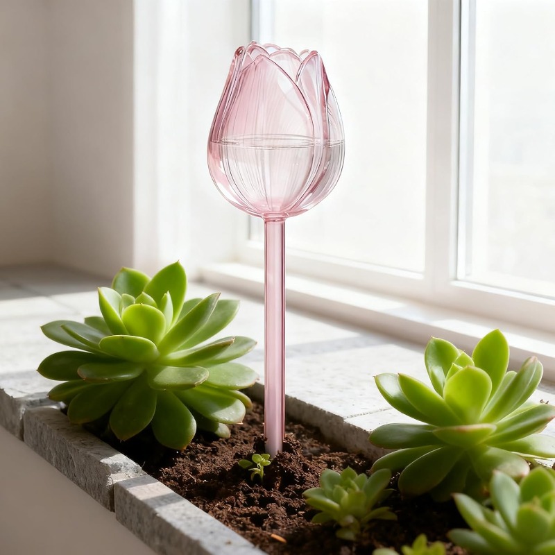 핑크 튤립 식물 물주기 볼 자동 물주기 볼 및 자동 급 - Plant Watering Globe 리뷰 및 가격