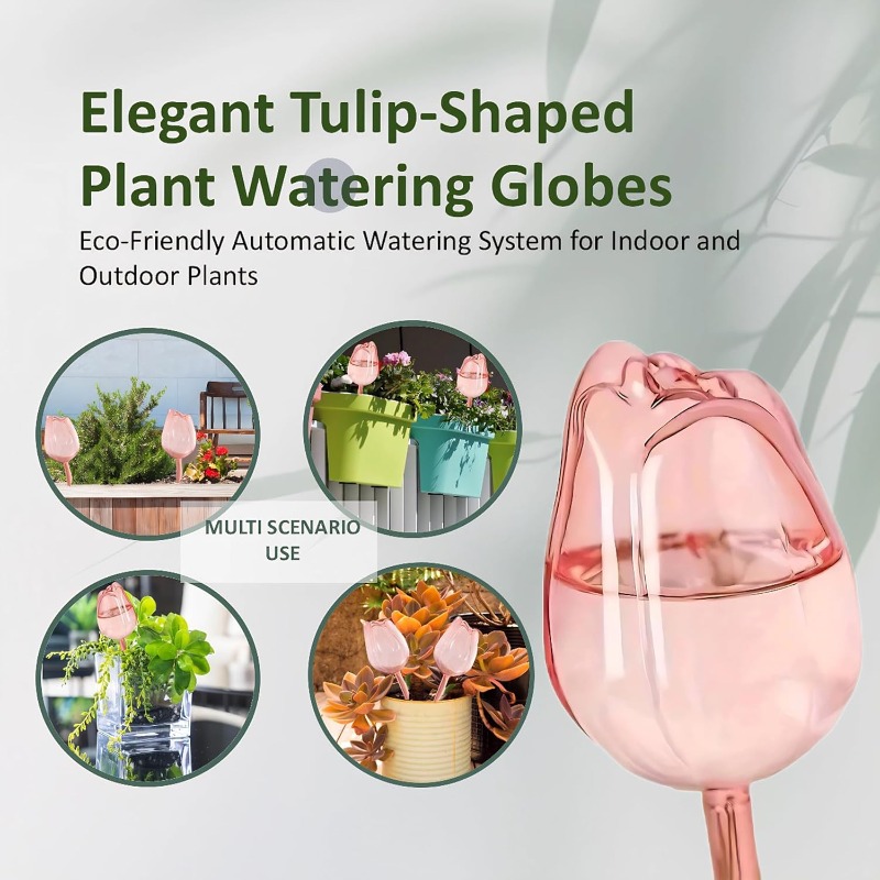핑크 튤립 식물 물주기 볼 자동 물주기 볼 및 자동 급 - Plant Watering Globe 리뷰 및 가격