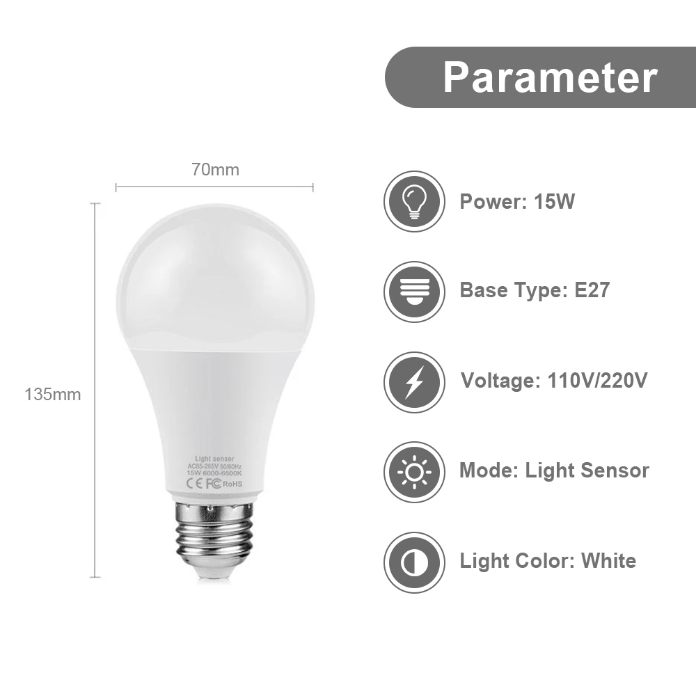 15W E27 LED 황혼 새벽 밤 전구 빛 센서 스마 - Smart Garden Led Lights 리뷰 및 가격