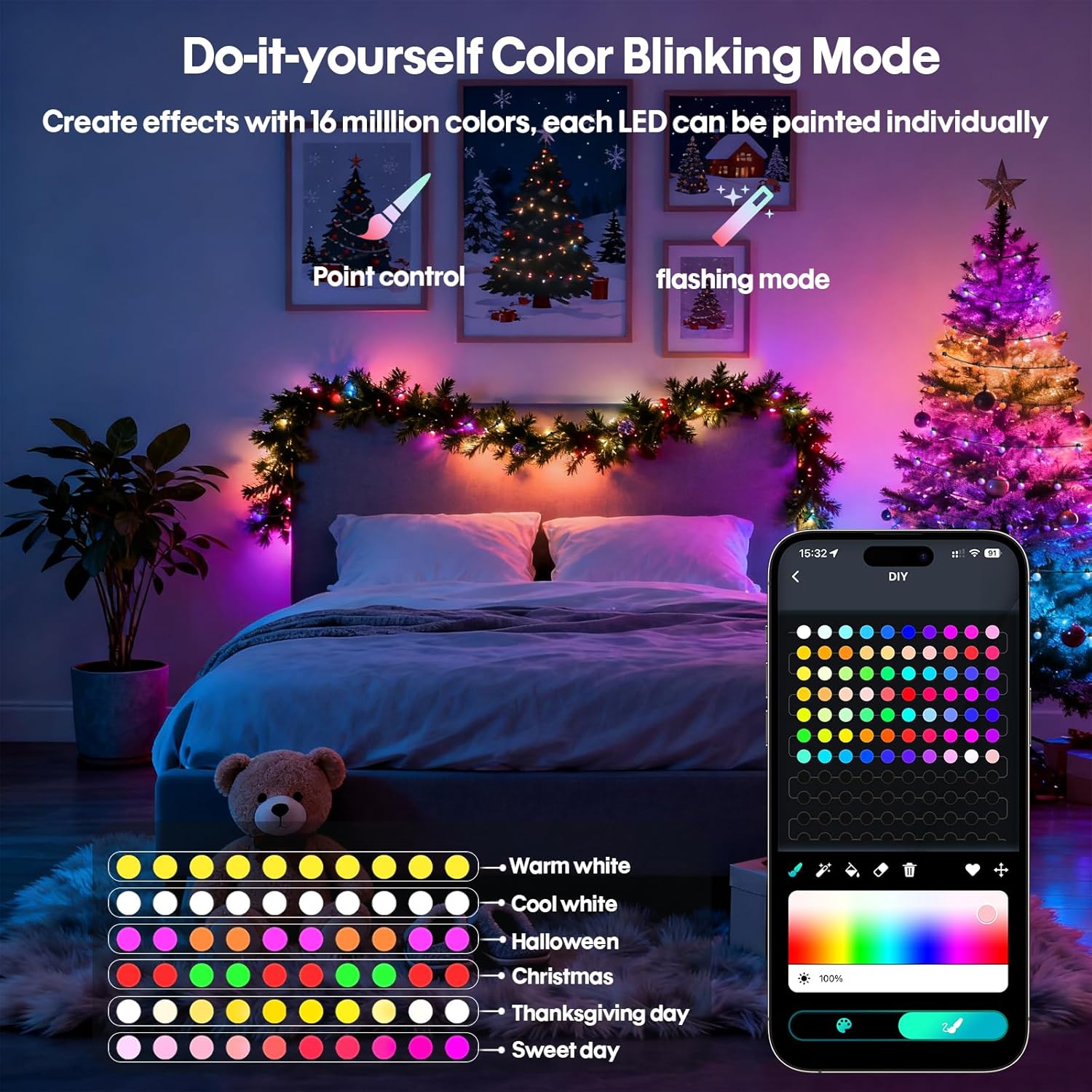 스마트 글로브 스트링 라이트 5/10M RGB 색상 변 - Smart Garden Led Lights 리뷰 및 가격