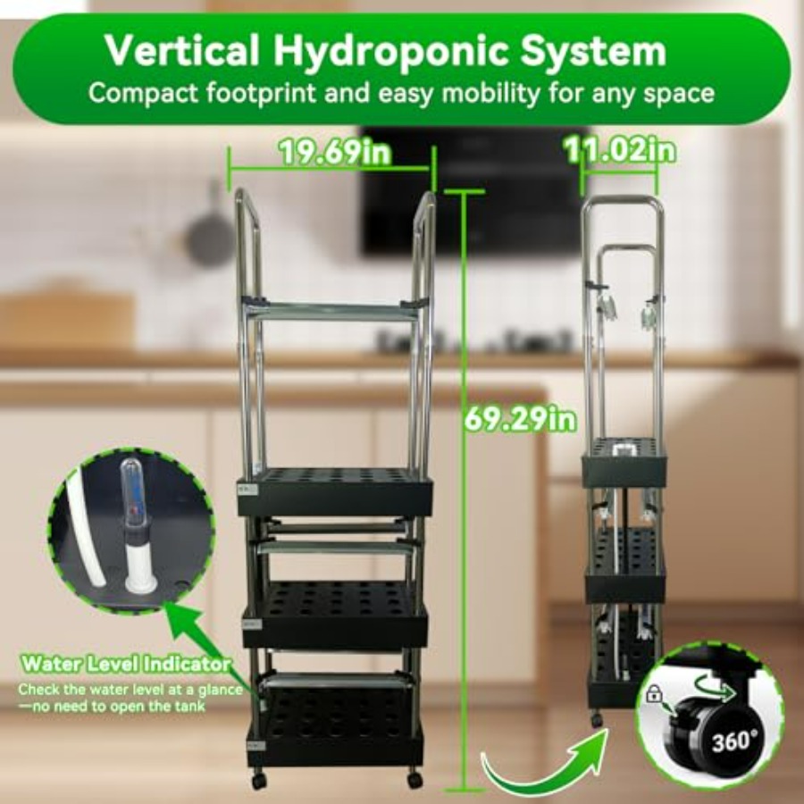 실내 수경재배 시스템: 스마트 풀스펙트럼 조명, 자동  - Smart Garden Vertical 리뷰 및 가격