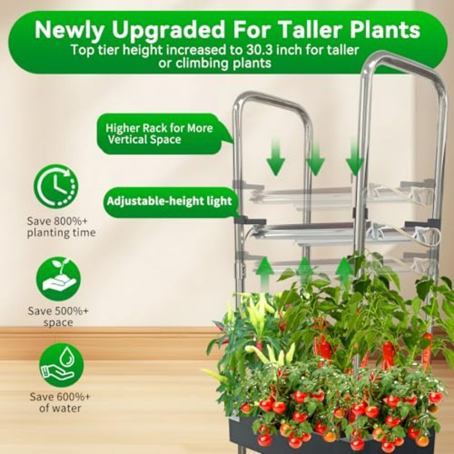 실내 수경재배 시스템: 스마트 풀스펙트럼 조명, 자동  - Smart Garden Vertical 리뷰 및 가격