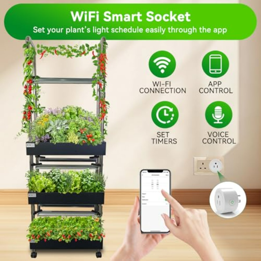 실내 수경재배 시스템: 스마트 풀스펙트럼 조명, 자동  - Smart Garden Vertical 리뷰 및 가격