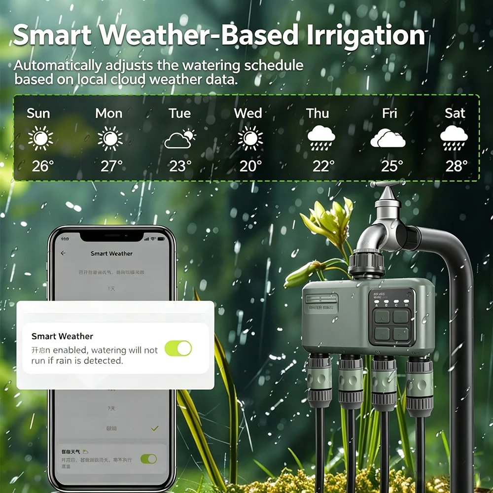 WiFi RF433 스마트 정원 스프링클러 물 타이머  - Smart Garden Products 리뷰 및 가격