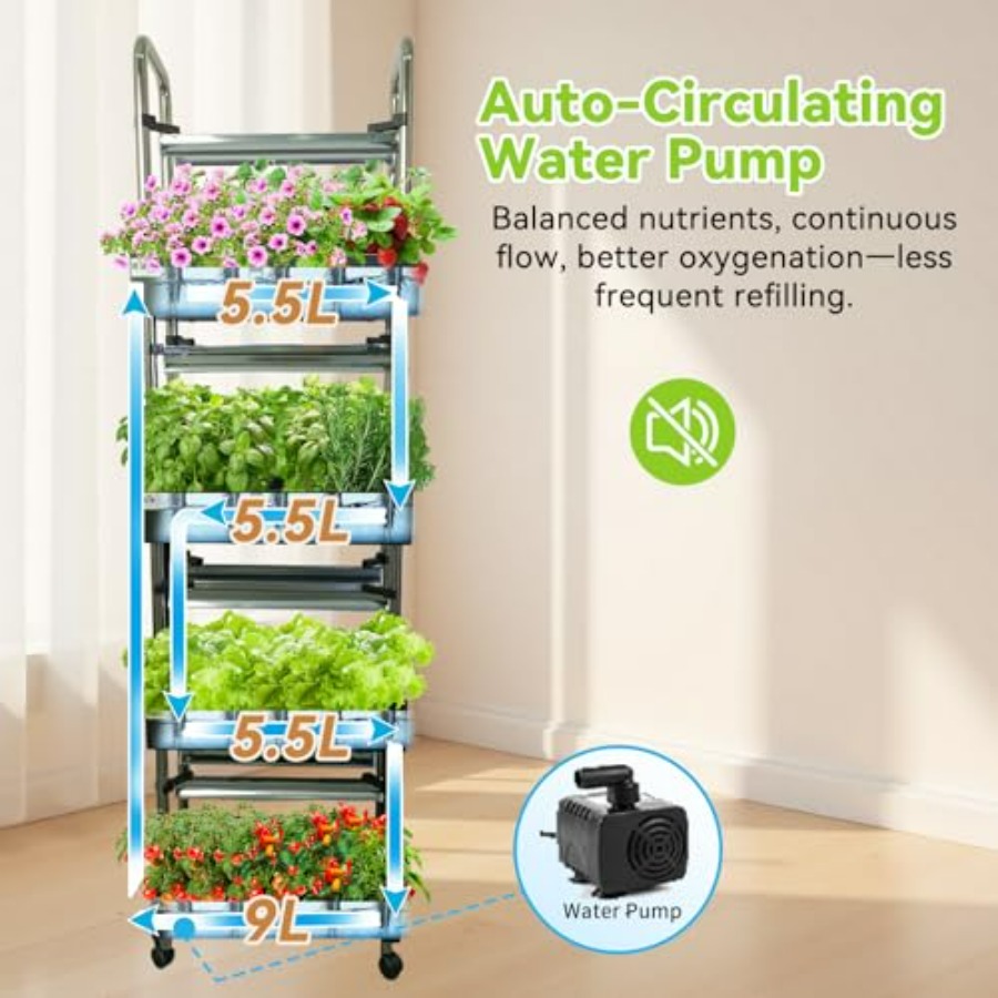 실내 수경재배 시스템: 스마트 풀스펙트럼 조명, 자동  - Smart Garden Vertical 리뷰 및 가격