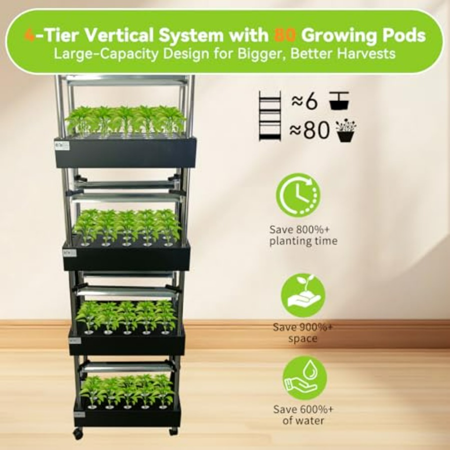 실내 수경재배 시스템: 스마트 풀스펙트럼 조명, 자동  - Smart Garden Vertical 리뷰 및 가격