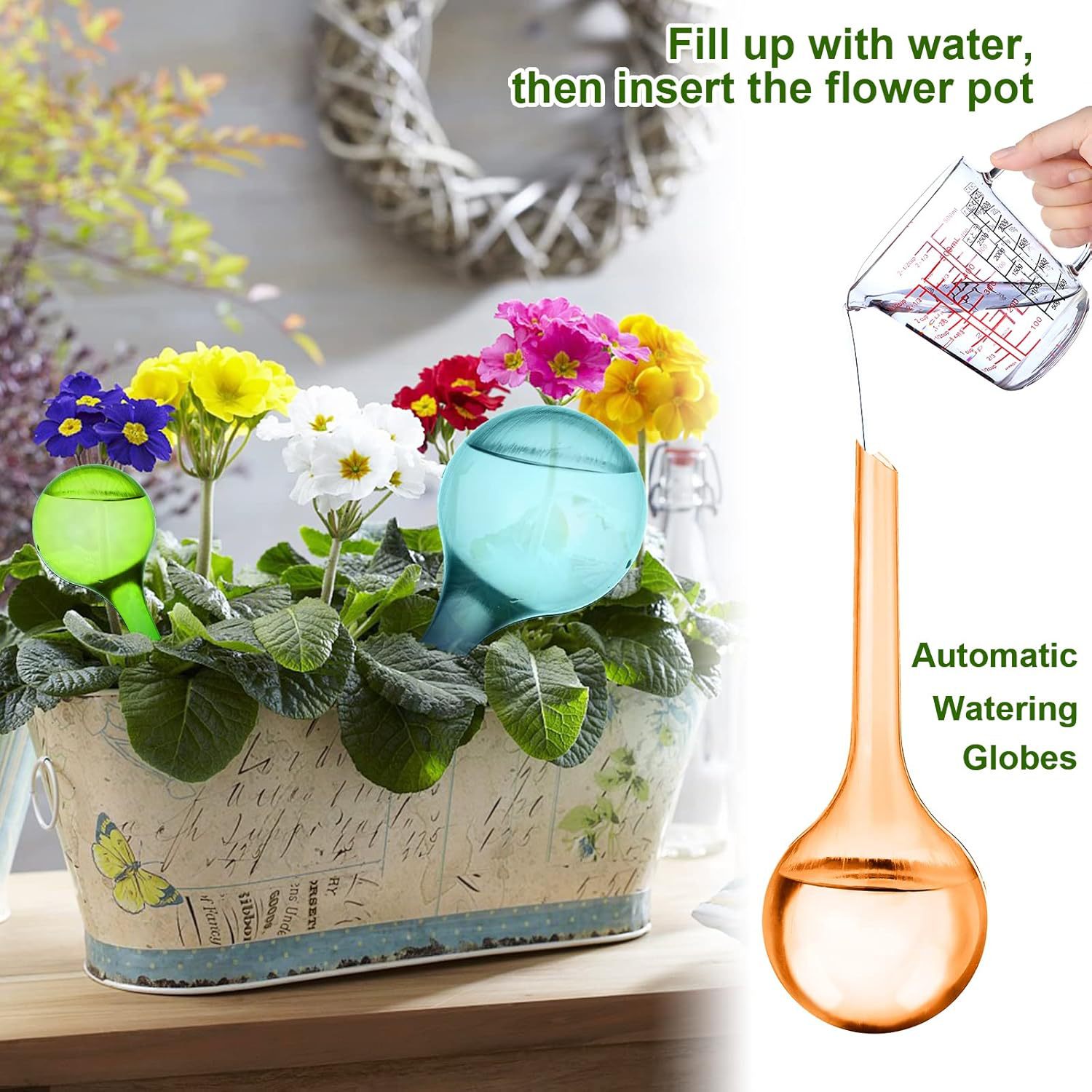 4개 자동 식물 급수 글로브, 투명 자가 급수 스파이크 - Plant Watering Globe 리뷰 및 가격