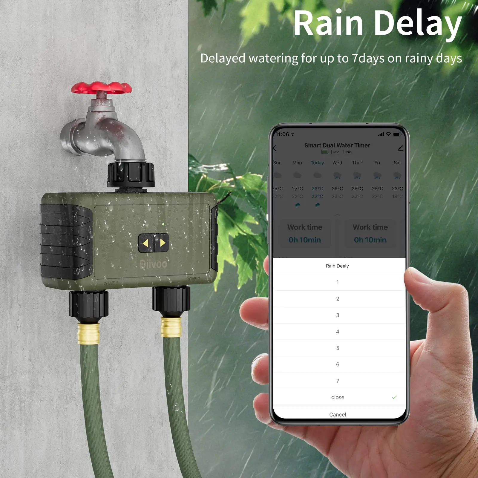 블루투스 스마트 워터 타이머용 Diivoo 타이머식 스 - Smart Garden Products 리뷰 및 가격