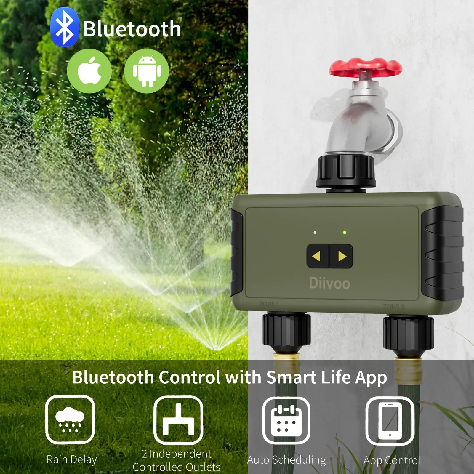블루투스 스마트 워터 타이머용 Diivoo 타이머식 스 - Smart Garden Products 리뷰 및 가격