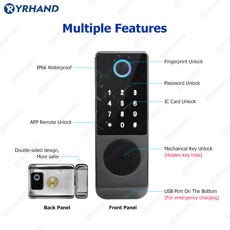 Tuya-스마트 잠금 방수 와이파이 이중 지문 스마트  - Smart Garden Door Lock 리뷰 및 가격